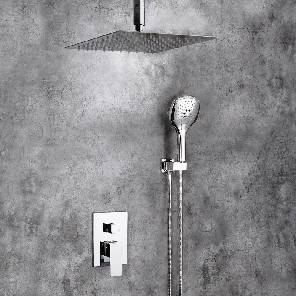 Ceiling-Mounted Rain Shower Mixer with Handheld 8192-8 in Chrome
