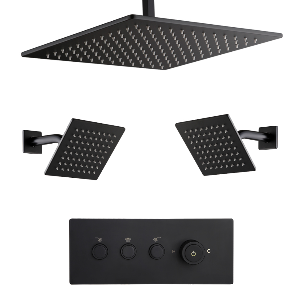 Matte Black Multi-Head Shower System 9243-66B in Matte Black