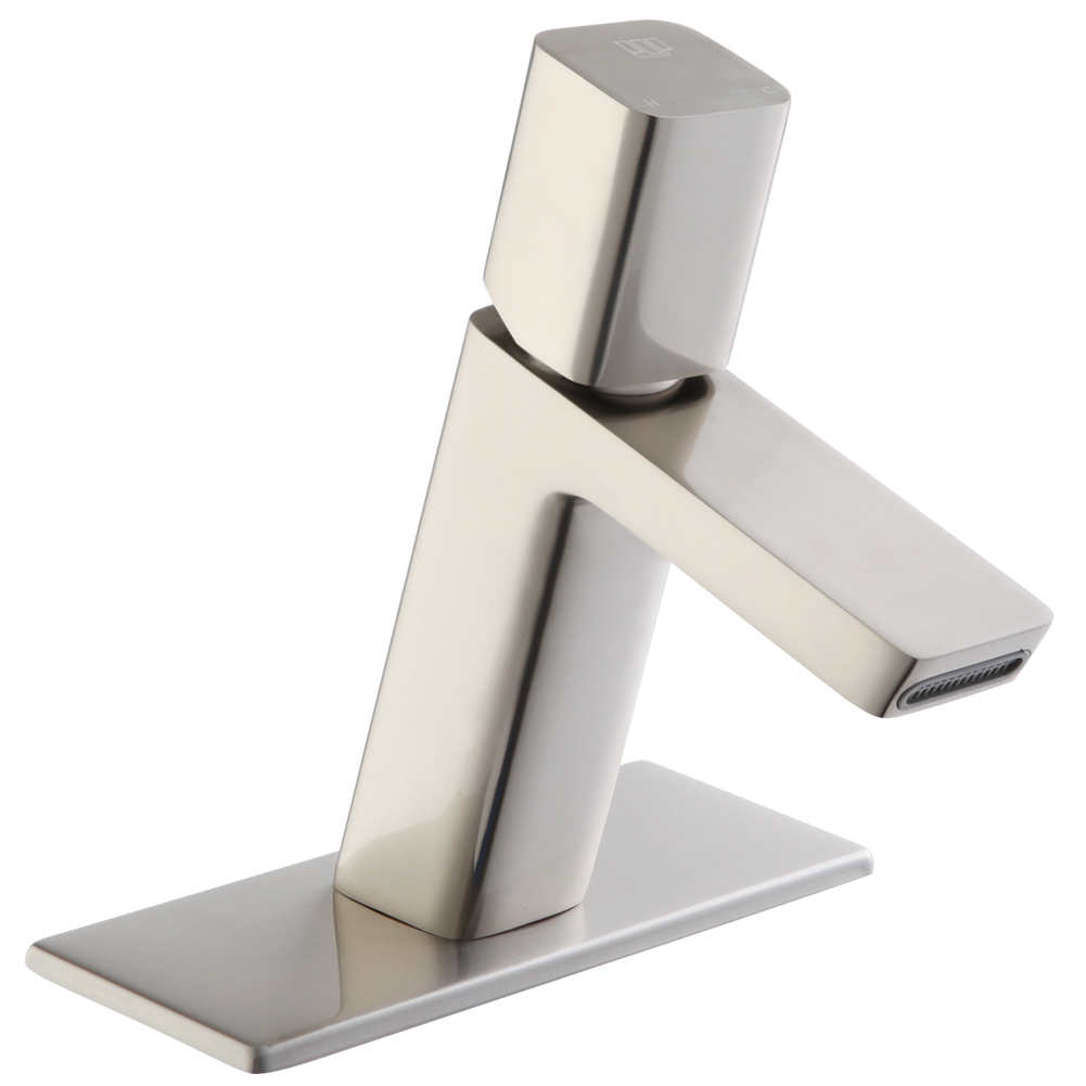 Brushed Nickel Single-Handle Angular Bathroom Sink Faucet 6211-1