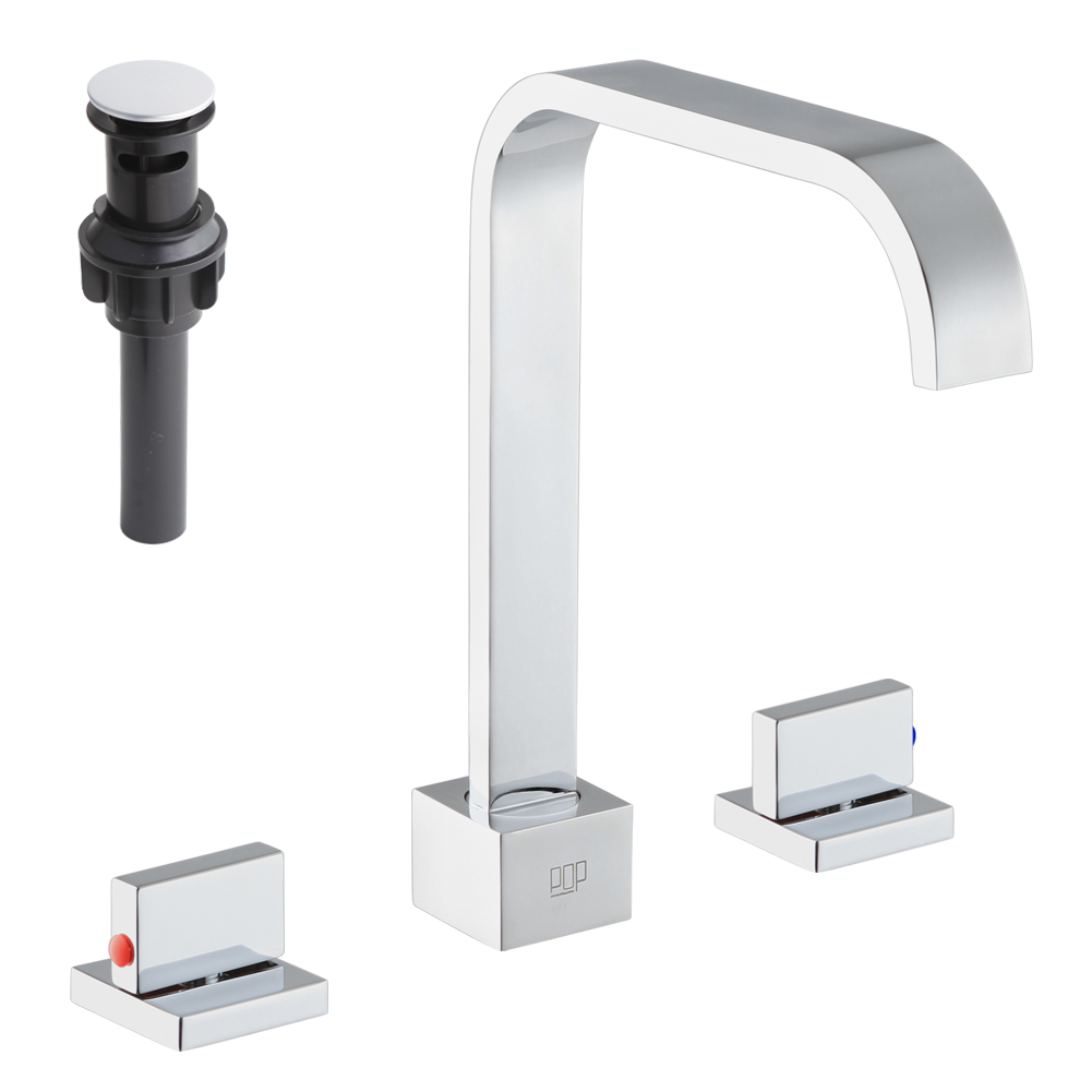 Chrome Square-Arc Bathroom Sink Faucet 7212-2
